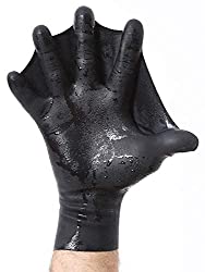 Darkfin Swim Gloves are flexible, durable and comfortable, Used for Surfing (worn by big wave surf champs), Snorkeling, Swimming, Kayaking and Scuba including Disabled, Rescue and Military divers. 1. 3-D hand mold design for ultimate comfort 2. Lightweight latex won't absorb water and get heavy 3. Cotton flock surface provides excellent grip 4. Increase propulsion by up to 70% 5. Improve upper body strength 6. Improve any water sport To determine the best size measure your hand from the tip of your middle finger to the crease in your wrist closest to your palm. Then measure the width across your hand above the thumb area. Compare to the sizes below: XXL- 8" (20.3 cm ) x 4" (10.2 cm ) XL- 8" (20.3 cm ) x 3 3/4" (9.5 cm ) L- 7 3/4" (19.7 cm ) x 3 5/8" (9.2 cm ) ML- 7 1/2" (19.1 cm ) x 3 1/2" ( 8.9 cm ) M- 7" (17.8cm ) x 3 3/8" (8.6 cm ) WL- 7 1/8" (18.1 cm ) x 3 1/4" (8.3 cm ) WM- 6 7/8" (17.5 cm ) x 3 1/8" (7.9 cm ) WS- 6 3/4" (17.1 cm ) x 3" (7.6 cm ) YL- 6 3/8" (16.2 cm ) x 3" (7.6 cm ) YM- 6 1/4" (15.9 cm ) x 2 7/8" (7.3 cm ) YS- 6 1/8" (15.5 cm ) x 2 3/4" (7.0 cm ) Sizes from top are Men's, Women's and Youth. NOTE: All our products are handmade with plant based materials that are 100% biodegradable. Every batch might be slightly different than the next. Although we try to be very strict with our quality control, some defects might go unnoticed and could make it through to the consumer. Please email us regarding any concerns you might have regarding issues such as layer separation, boils, or pin holes in the product. To extend the life of our products, store them in a Ziploc bag with some baby powder or our silicone spray. Please also note that if you leave or forget your gloves under sunlight they will begin to decompose rapidly.